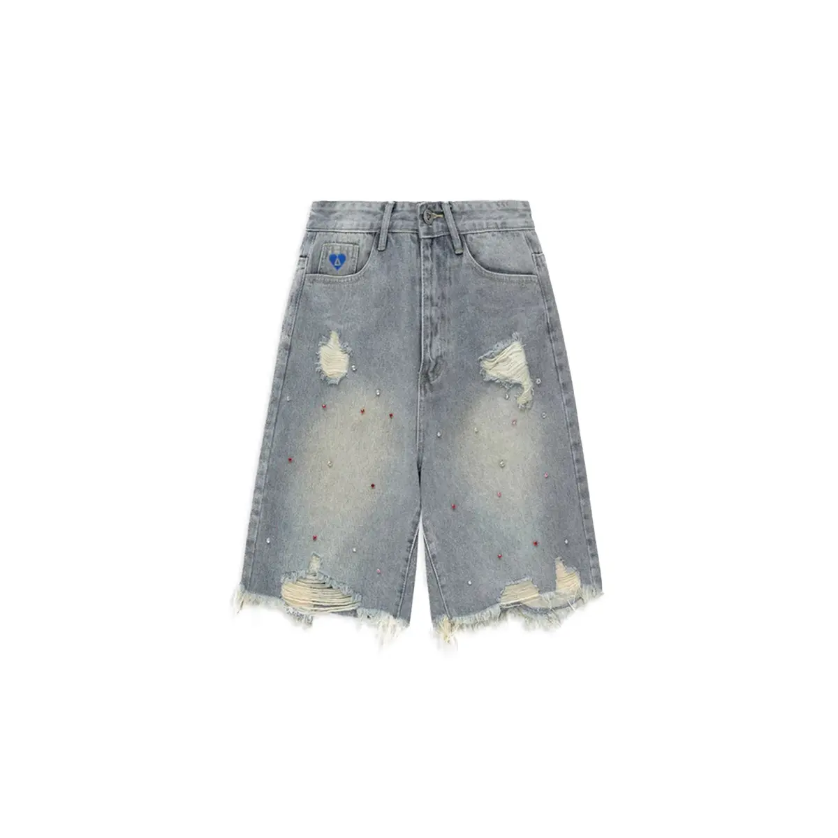 Aelfric Eden Women's Rhinestone-Applied Wide-Leg Denim Jorts, Cute Fitted Cotton Clothes with Streetwear Style, 2025 Trendy Casual Bottoms,summerwins