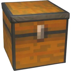 Large 14 x 14 Fabric Pixelated Box Birthday Party Supplies Storage Decoration and Prop Big Birthday Box Storage Bin Chest With Lid Gift Accessory Chest Block