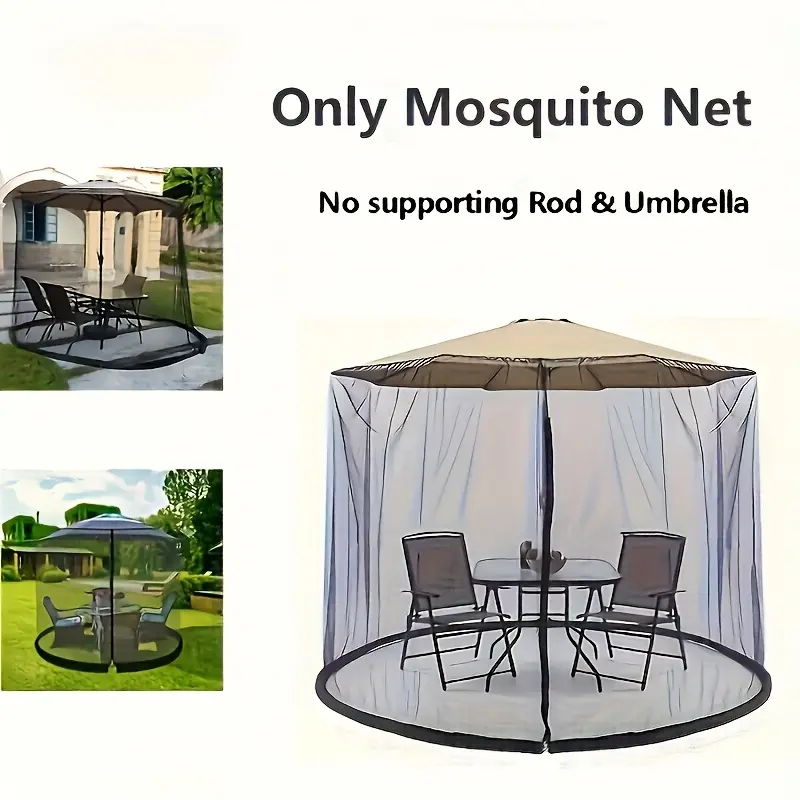 8-Person Outdoor Mosquito Net Tent with Mosquito Netting, 4-Season Polyester Mesh, Zippered Door Cover for Camping, Patio - Home & Festive Party Supplies