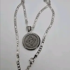 necklace  Aztec calendar gold-plated 18"inches