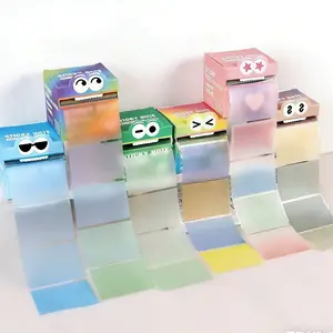 Macaron Color Pearl Sticky Notes, 105pcs Set, Clear Pull-Out Pad, Office & School Stationery, Self-Adhesive Stickers, Sticker Sheets