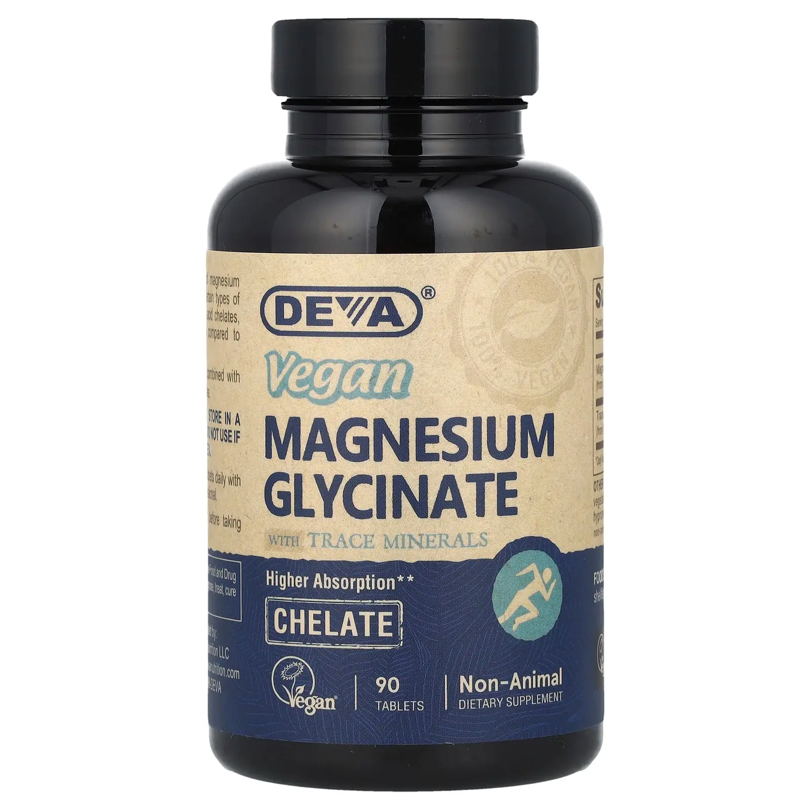 Deva Vegan Magnesium Glycinate With Trace Minerals, 90 Tablets Deva Vegan Magnesium Glycinate With Trace Minerals, 90 Tablets