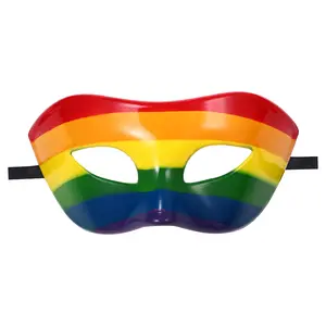 Men's OIDEA Retro Plastic Venetian Mardi Gras Mask - Lightweight, Traditional, Comfortable Flower Rainbow Design with Strap, 1-Size Party Accessory for Halloween Cosplay, Face Covering Decoration, Accessories summerwins