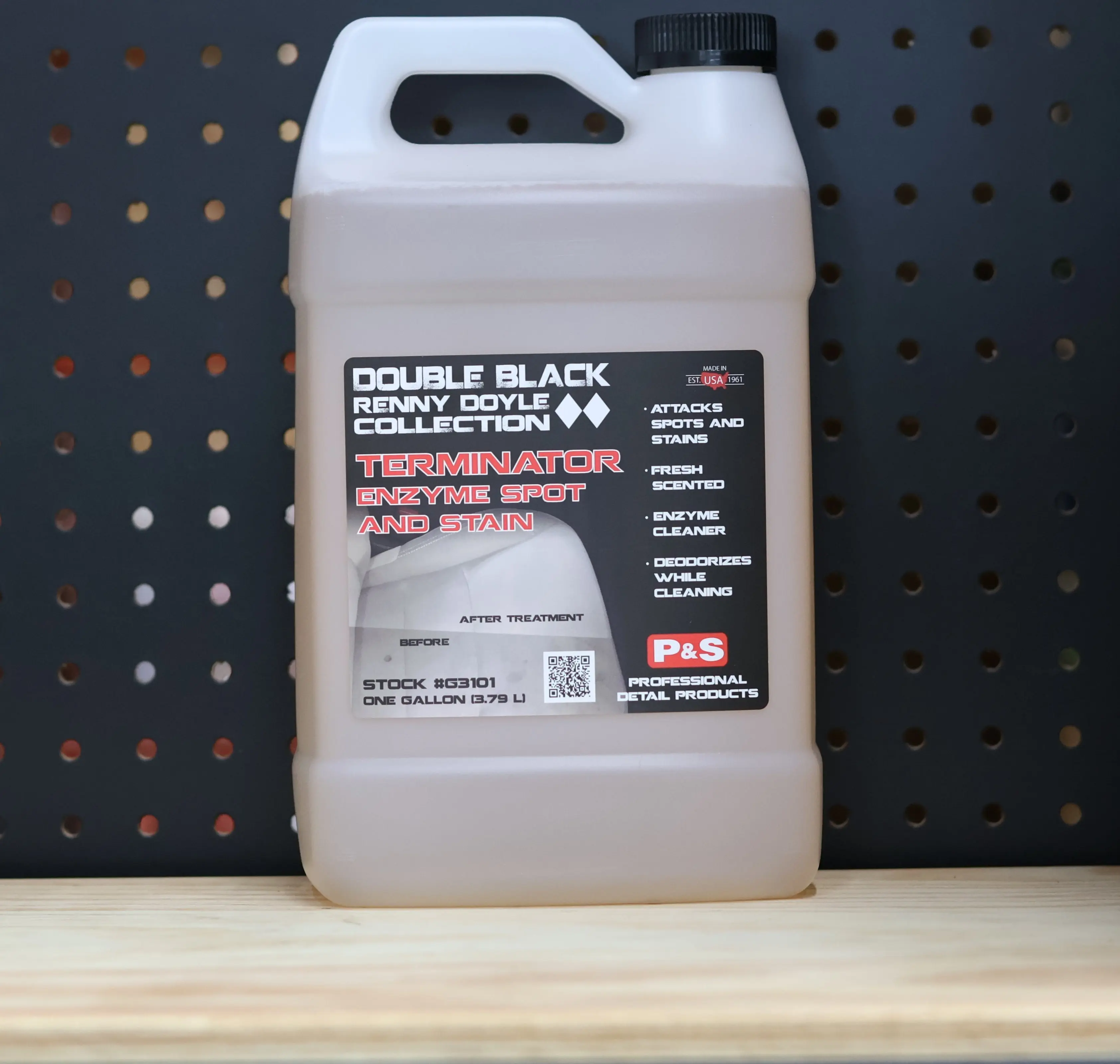 P&S TERMINATOR Automotive Spot & Stain Remover, Oil Degreaser Deodorizer, Dry and Wet Cleaning Chemicals That Deodorizes While Cleaning (1 Gal)