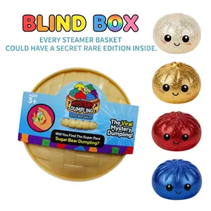 Giant Dumpling Squishy - Blind Box Style Dumpling Squishy Mystery Focus Aid, Soft Maltose Squeeze Stress Relief Toy, with Steamer Box, Ideal Gift for Adults