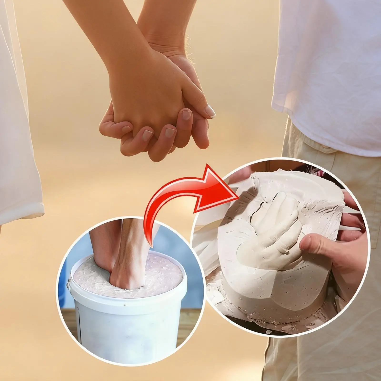 Handmade Footprint Casting Kit DIY Gypsum Model Souvenir Set, Molds, Perfect for Couple Decoration, Parent-Child Interaction, Anniversary Gift, Handmade Gifts