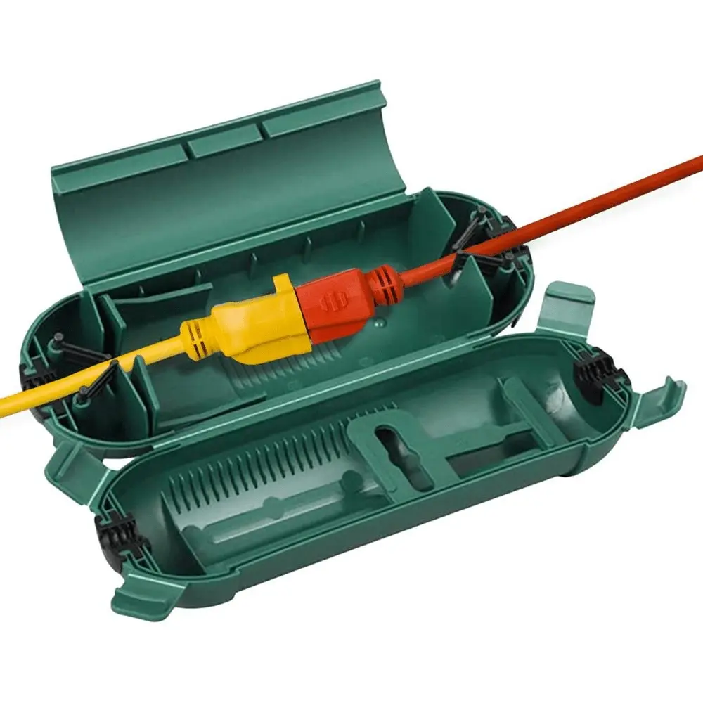 Weather-Resistant Outdoor Extension Cord, Cable & Wire Protector Install – Durable Safety Junction Box for Secure Connection - Versatile for Events & Garden Use