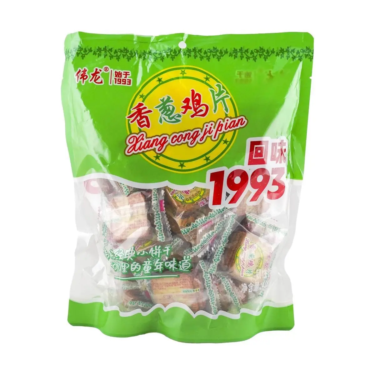 WL Scallion Flavor Chicken Jerky Crackers - 418g Nostalgic Childhood Snack