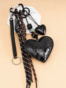 Bag Charm Pendants Heart-Shaped Bag Charm Multiple Colors Available Individualistic And Trendy High Quality Complex Design Fashionable And Versatile Gift To A Friend Couple Gifts Suitable For Bags And Keys Bag Decoration Sparkly Bag Charm