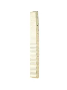 Burmax Salon Chic Cutting Comb White - 8 1/2" w/ Measuring Marks