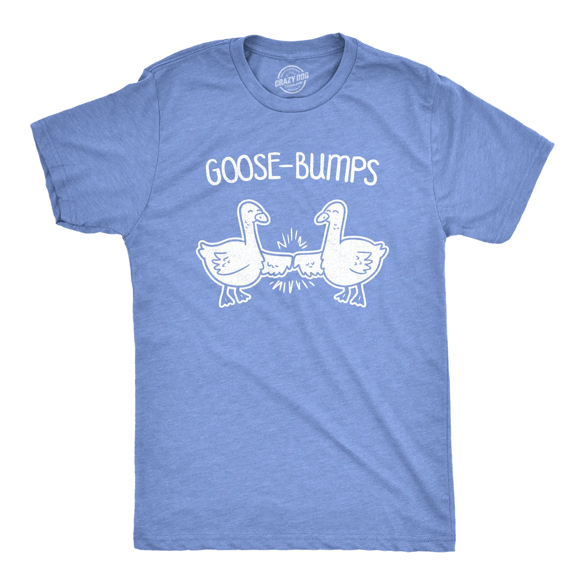 Mens Goose Bumps T Shirt Funny Knuckles Bird Fist Bump Graphic Novelty Tee Mens Funny T Shirts Cool Vintage Fashion T-Shirt Gift Classic Menswear Funny Animal Short Sleeve Novelty Tees for Guys Light Blue