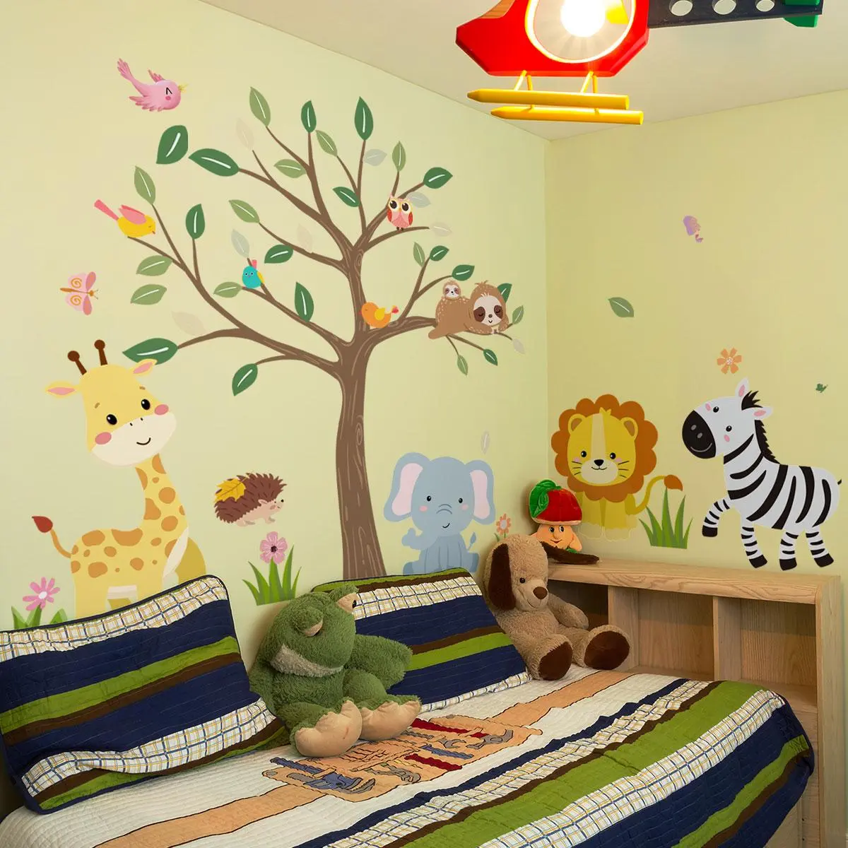 Jungle Themed Wall Sticker, 6 Counts/set Self Adhesive Wall Decal, Wall Art Decorative Sticker for Home Bedroom Living Room, Durable Adhesive Stickers