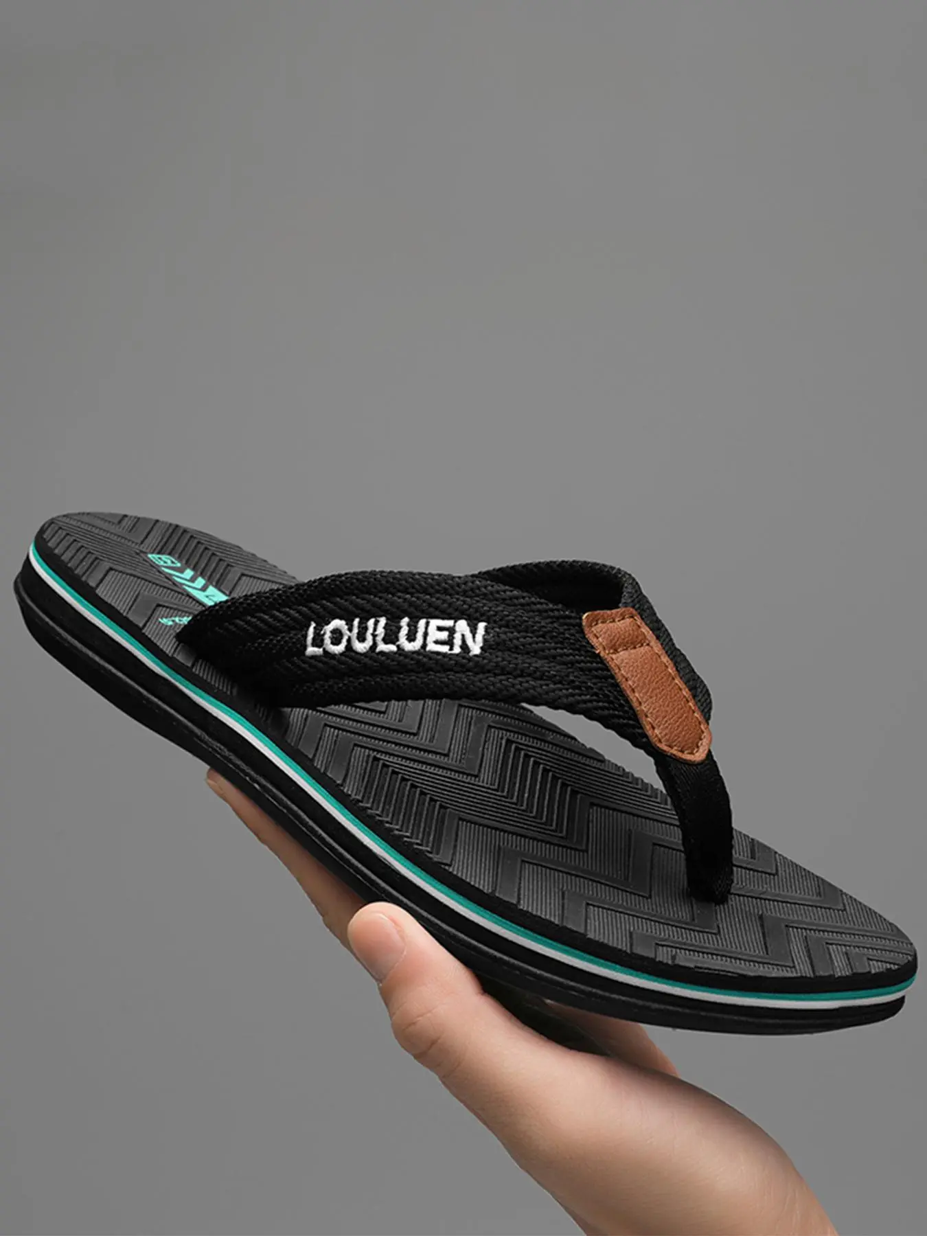 Men's New Fashion All-match Letter Label Design Slippers, Flip Flop Slides, Casual Soft Comfortable Home Slippers, Non-slip Slippers for Indoor & Outdoor Wear Footwear, Stylish Summer Footwear, Slide Flipflop