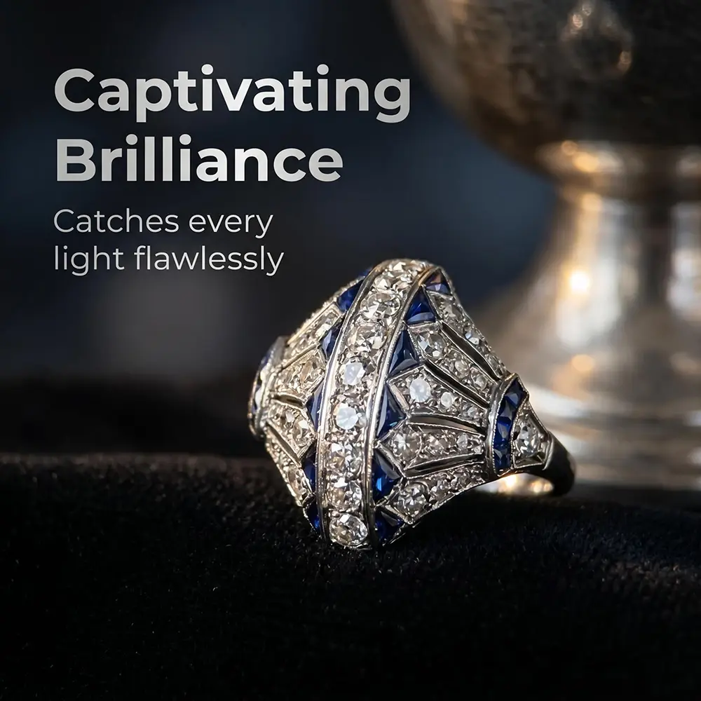 Edwardian-style rings, vintage cocktail rings, 1920s-style women's jewelry, vintage Art Deco-style jewelry
