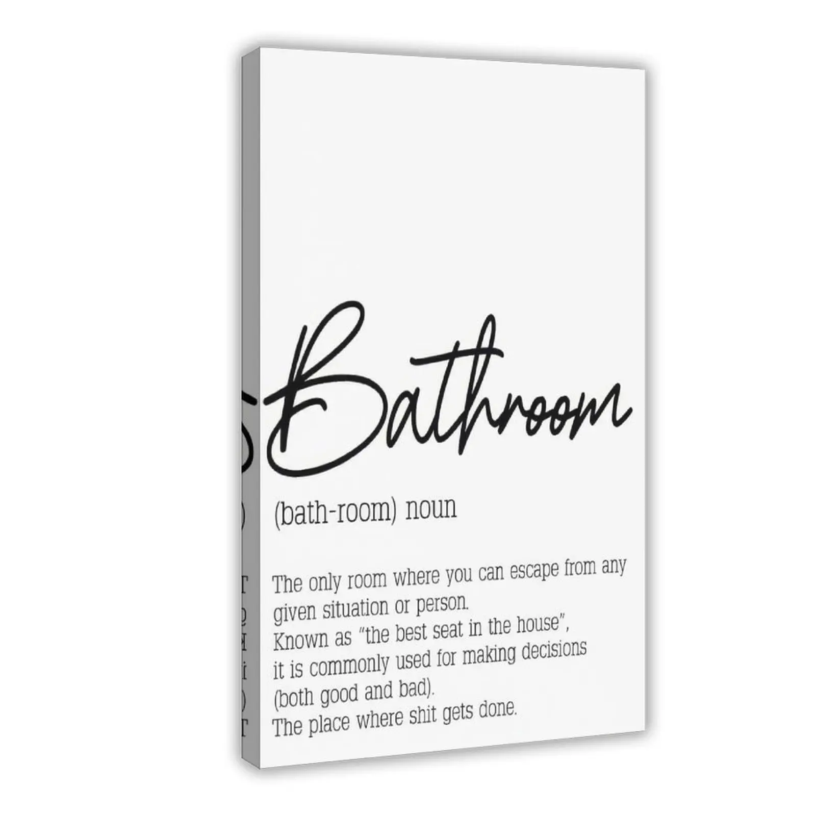 Waterproof Frame-Style Black and White Quote Print - Print Design Wall Art, Personalized Home Decor for Bathroom, Restaurant Use, Water Proof