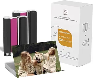 HPRT 4x6" Photo Paper 108 Sheets & 2 Ink Cartridges Refill, For HPRT CP4100/CP6000/YP01 Printer,4 Pass Dye Sublimation