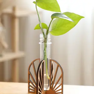 Plant Propagation Station, Wooden Stand Plant Terrarium, Plant Propagation Tube, Desktop Home Office Garden Wedding Decor, Gifts for Plant Lovers