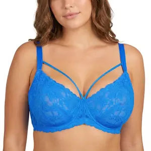 HSIA Pretty In Petals Sexy Lace Comfortable Soft Mesh Wings Non-Padded Comfort Adjustable Straps Unlined Strappy Underwire Women Bra Minimalist Womenswear