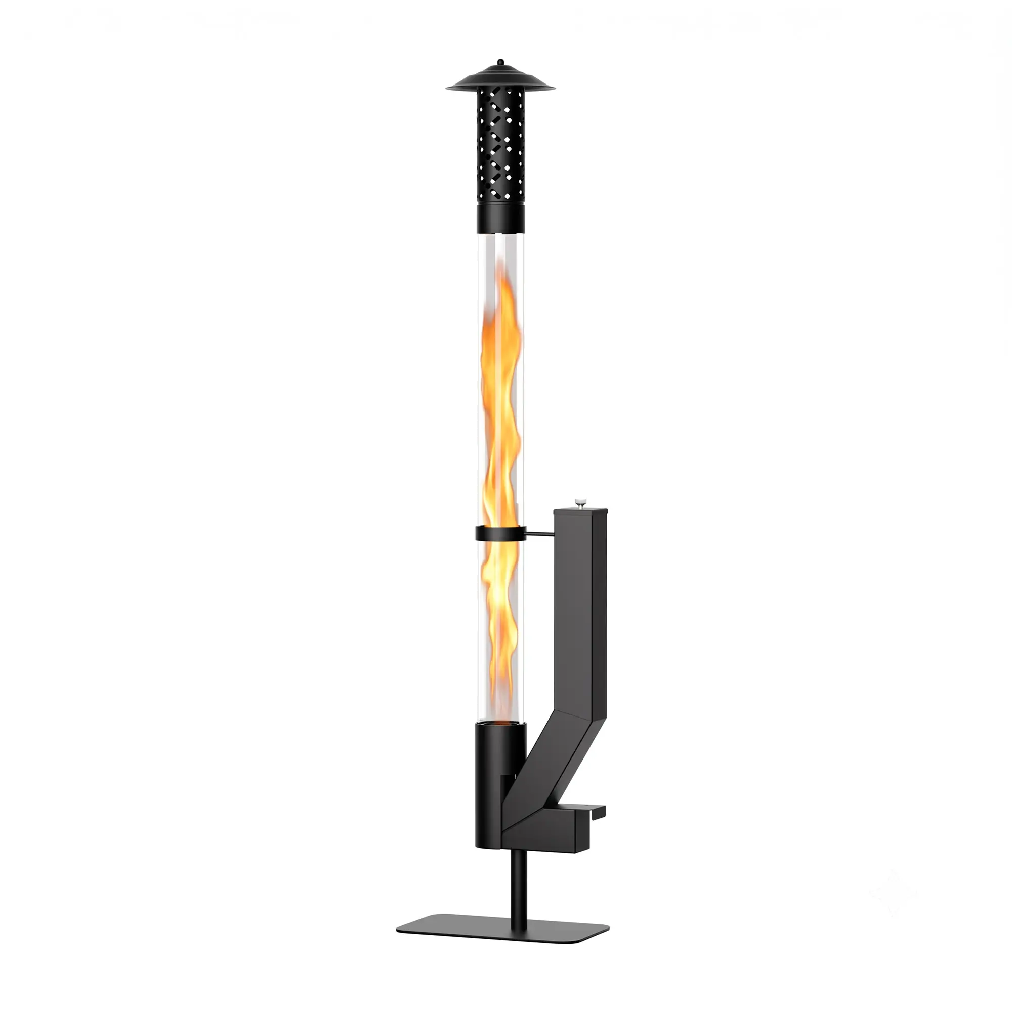 Lilypelle Outdoor Pellet Patio Heater, Smokeless Wood Pellet Heater with Glass Tube, Heavy-Duty Base, 1+ Hour Burn Time, for Backyard Patio Garden Camping