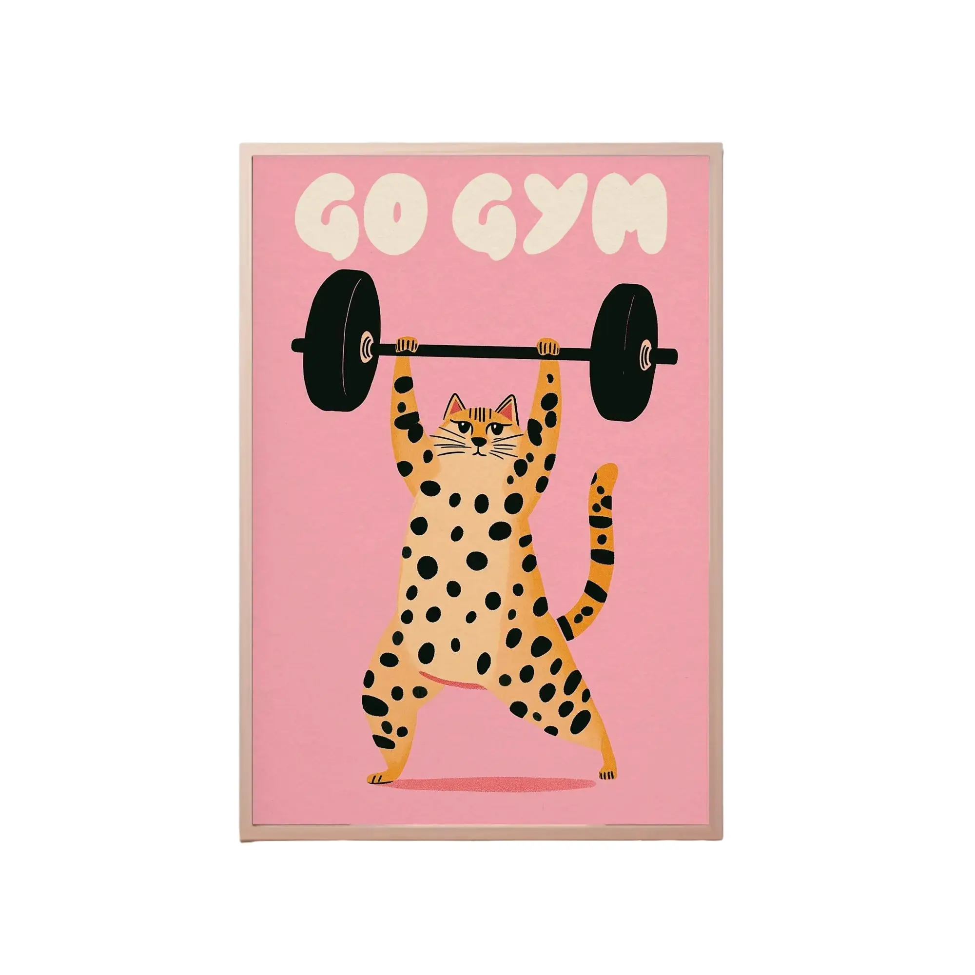 1pc Funny Fitness Cat Poster, Weightlifting Art Print, Unframed High-Quality Poster, Humorous Gym Decor, Perfect Gift for Cat Lovers