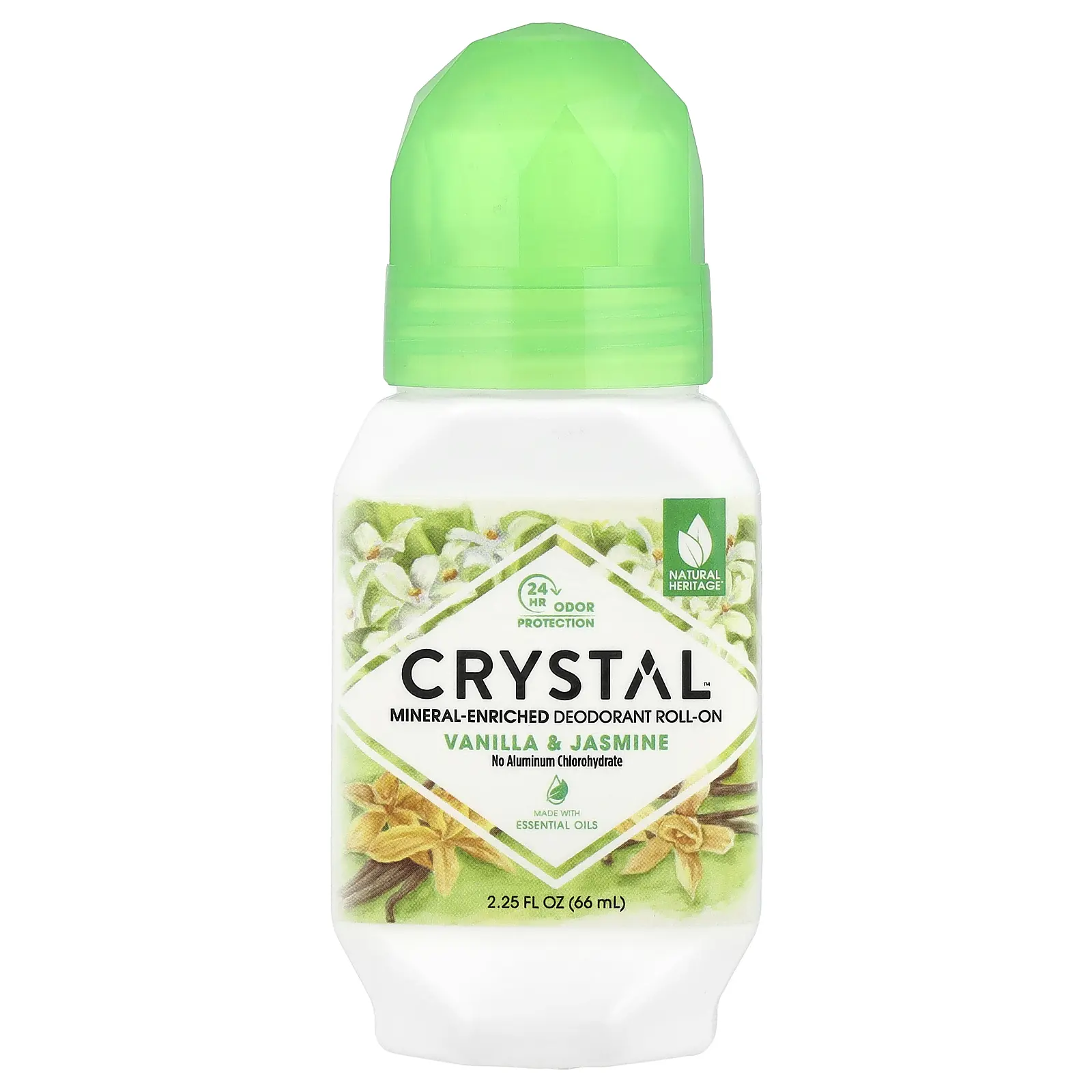 CRYSTAL Mineral-Enriched Deodorant Roll-On, Vanilla & Jasmine, 2.25 fl oz (66 ml) CRYSTAL Mineral-Enriched Deodorant Roll-On, Vanilla & Jasmine, 2.25 fl oz (66 ml)