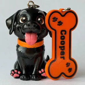 Custom Made Dog Keychain - 3D Printed & Hand-Painted from the photo! Unique Pet Accessory and present for Dog Lovers. Choose Breed, Color & Name on the tag!