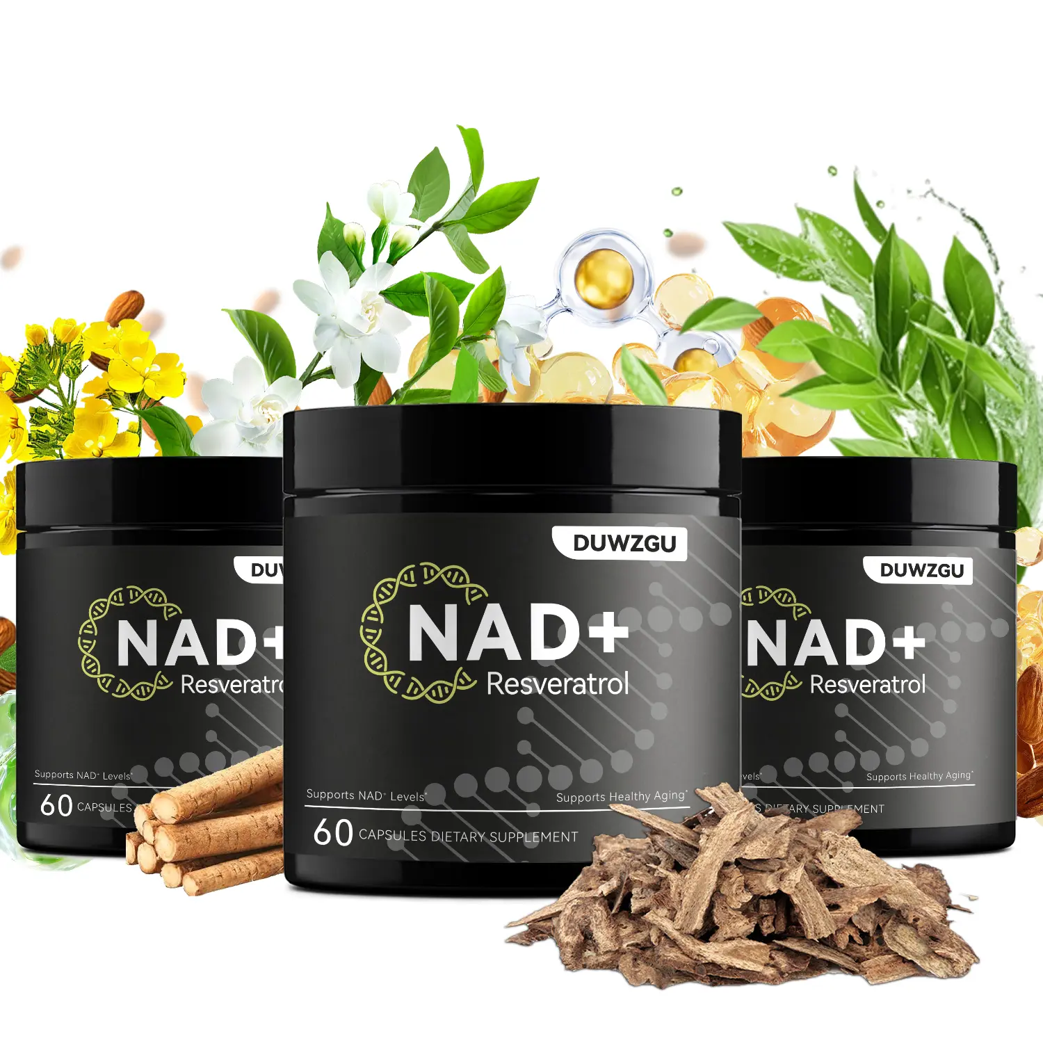 60 Capsules Liposomal NAD+ NMN Supplement Supplement | Resveratrol & CoQ10 | Advanced NAD Support