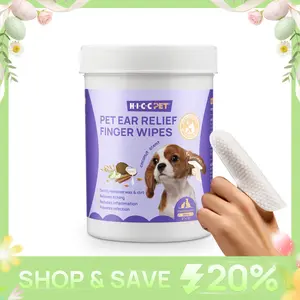 【New Arrivals】 HICC PETt Dog Ear Finger Wipes 100 Pack - Remove Wax & Stop Odor - Anti Itch Ear Cleaner for Dogs & Cats - Coconut Oil, Gentle Pet Grooming Wipes for Puppies Dog Wipes for Itchy Ears Prevent Ear Infections Natural #DealsForYouDays