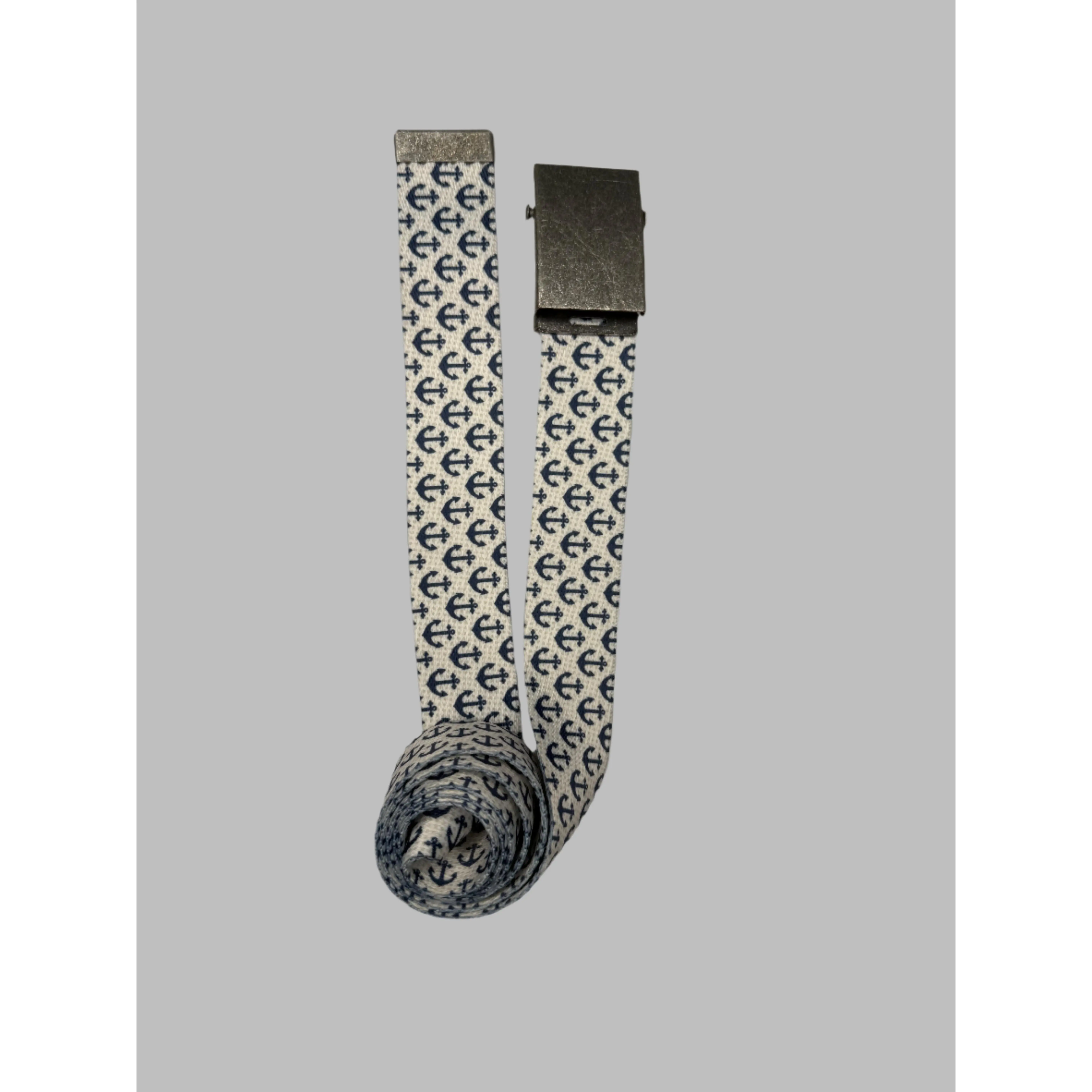Trendy Fabric Belt with Nautical Anchor Pattern for Men & Women, Adjustable for Beach Days & Boardwalk Strolls, Small to Plus Sizes, Trendy Belt, Anchors, Heavy Duty, Sizes S-Xl, Waist Belt