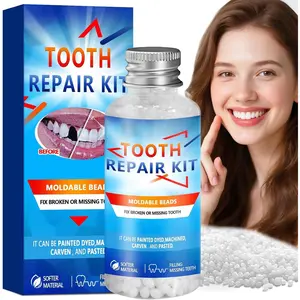 Moldable False Teeth Beads, DIY Temporary Tooth Replacement Kit, Suitable for Missing, Broken and Chipped Tooth Repair Beads, Thermoplastic Beads, Make You Smile Confidently-Q1Q