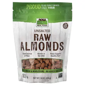 NOW Foods Real Food, Raw Almonds, Unsalted, 16 oz (454 g)