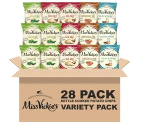 Pack of 28 Miss Vickie's Kettle Cooked Potato Chips, Variety Pack, 1.375 Ounce Snack