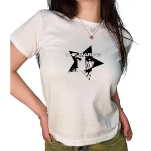 [Sale Up To 40%] The Marías Inspired Baby Tee, Retro Music Graphic Tee, Vintage Style Band Tee, Trendy Y2K Clothing