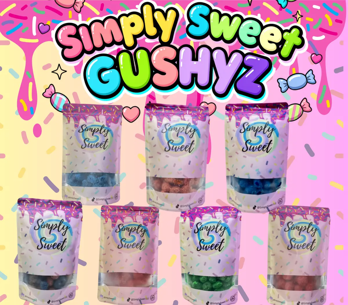 Simply Sweet CLE Gushyz 5 oz Watermelon-Flavored Tangy Sour Fruity Candy, All Ages Snack Treat