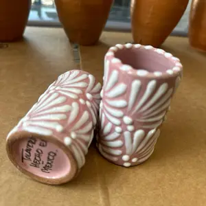 Tequileros Talavera mexicano tequila shot set of 2