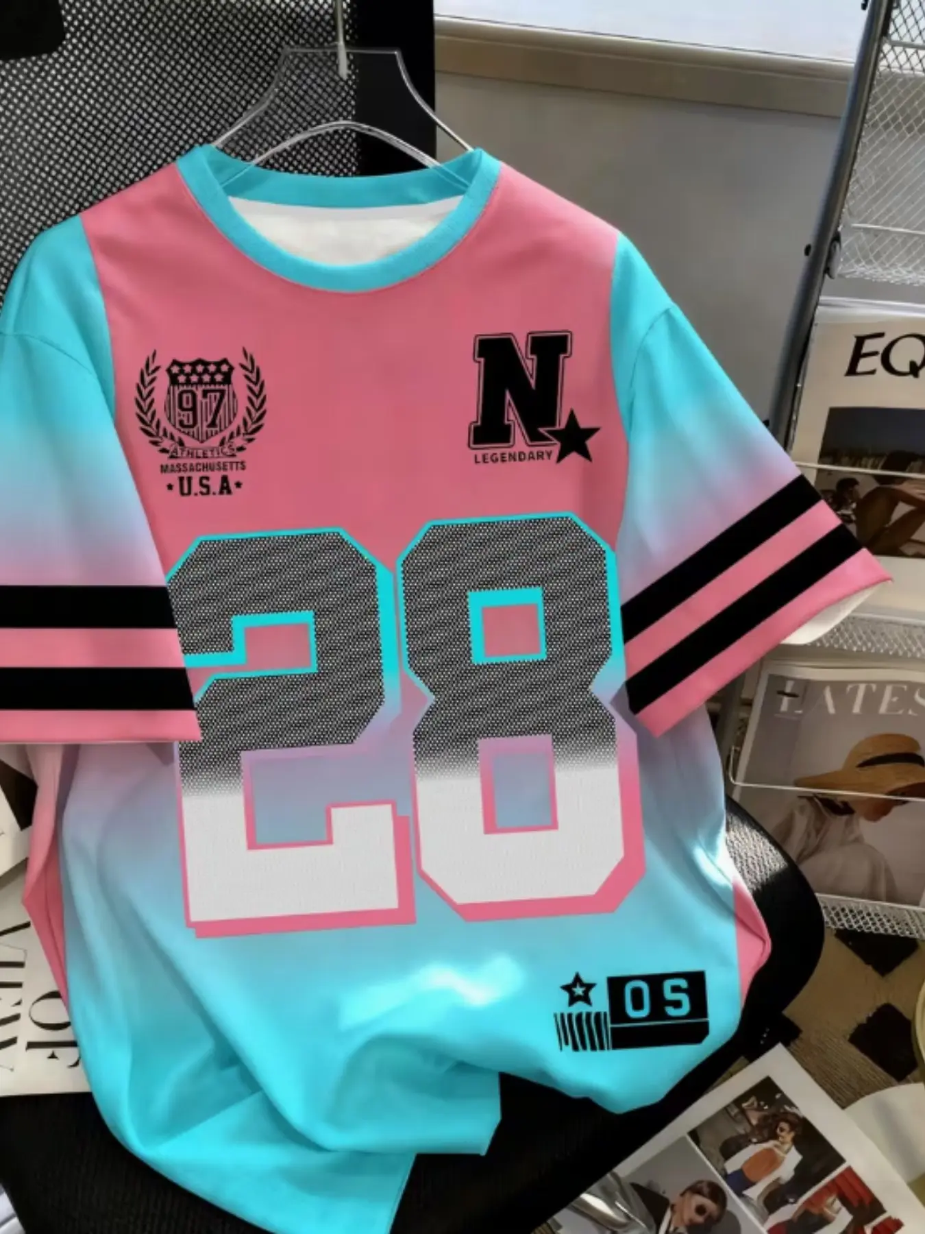 Men's Casual Round Neck Short Sleeve T-Shirt, 3D Number Printed Football Jersey, Fitted Long Tee, All Seasons Wear, Casual Sporty Top, Sports Apparel, Sports Clothing
