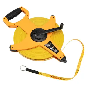 330FT/100M Heavy Duty Fiberglass Tape Measure - 1/2-Inch Wide, Dual Inch/Metric Scale, Durable Open Reel Measuring Tape for Surveying, Engineering, Runway Construction