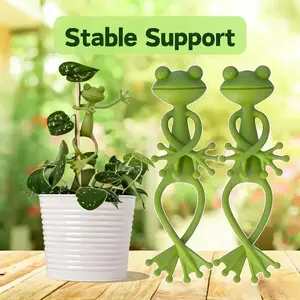 Plant Growth Support Frog Plant Holder, Stable Support Office Desk Decoration Fixed Shape Stand, 2 Piece Set, No Ca Prop 65 Warning