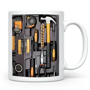 1Pc Tool Box Coffee Mug Toolbox Mechanic Mug Unique Ceramic Cup Gift Coffee Cup Double-sided Design