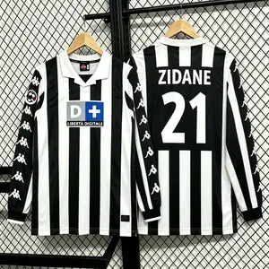 99-00 Home  No.21 Zidane long-sleeved white and black jersey