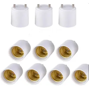 10 count LED Lamp Adapter GU24 To E26/E27 bulb Holder Socket Converter Pin Base Fixture To Standard Screw-in Bulb Socket (10 PCS)