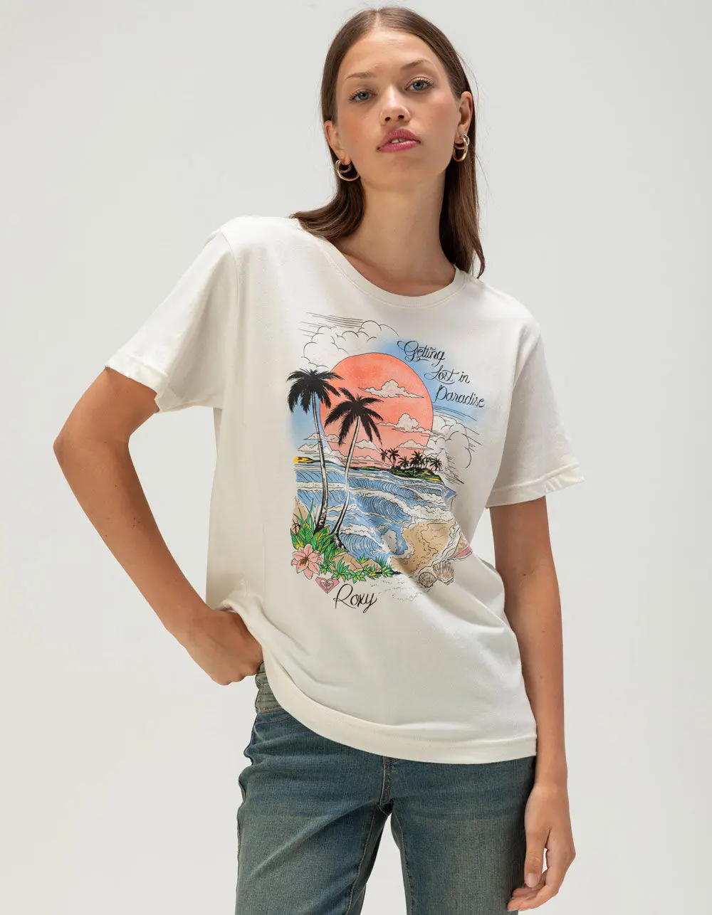 ROXY Coastal Beach Womens Boyfriend Tee ROXY Coastal Beach Womens Boyfriend Tee