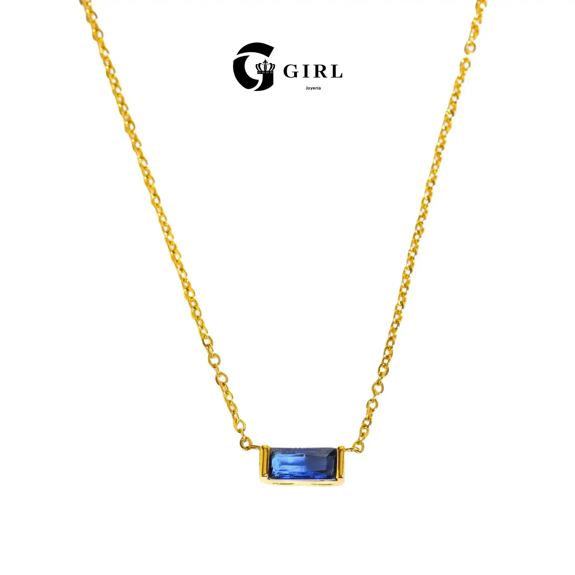 GGIRL Birthstone Necklace Minimalist Dainty Baguette Charm 18K Gold Plated Necklace Gemstone Jewelry, Fashion Jewelry Gifts for Holiday Birthdays Anniversaries Various Festivals Occasions