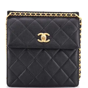 Pre-owned CHANEL Leather Backpacks Top Chain CC Square Backpack Quilted Caviar by Rebag