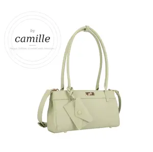 East West - Structured Shoulder & Crossbody Bag w/ Pouch Charm | Vegan Leather | PETA Approved |