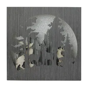 Northlight 13.75" Winter Woodland Deer Shadow Box Table Decor