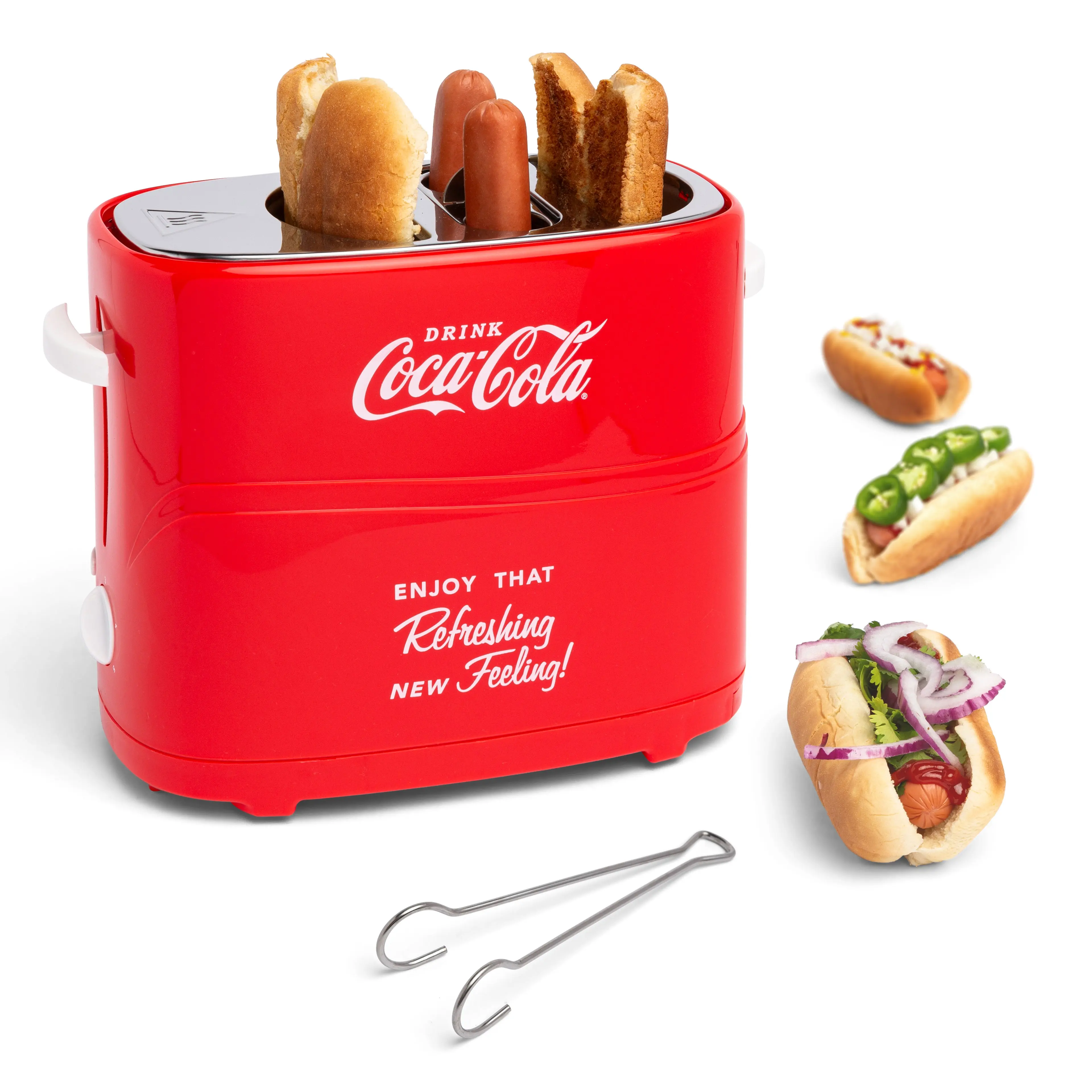Coca-Cola® Pop-Up Hot Dog Toaster, Compact Corded Kitchen Household Product Appliance, Multi-Functional Toastie Machine Coca-Cola® Pop-Up Hot Dog Toaster, Compact Corded Kitchen Household Product Appliance, Multi-Functional Toastie Machine