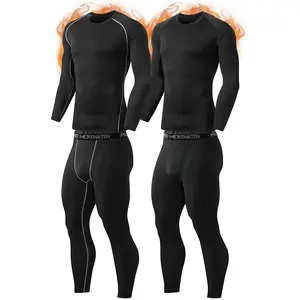 Compression Underwear Set for Cold Winter Weather with Hunting Gear Warm Cold-Proof Base Clothes, Long Johns, Lined, and Pants