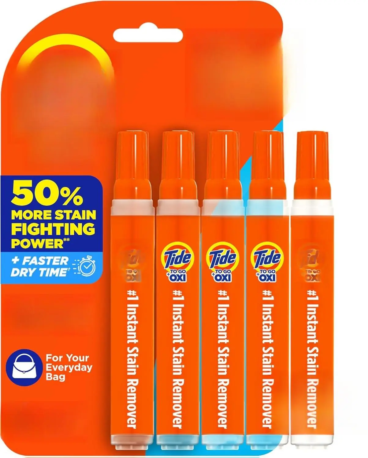 Stain Remover for Clothes, Tide To Go Pen, Instant Stain Remover for Clothes, Travel & Pocket Size, 5 Count (Pack of 1) Household