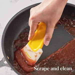 3 Counts Heat Resistant Silicone Scraper,3D Printer Silicone Scraper,Remove Food Rubber Spatula Tools for Cleaning/Mixing/Baking/Cooking，Non Stick Kitchen Scraper for Removing Oil